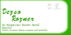 dezso rozner business card