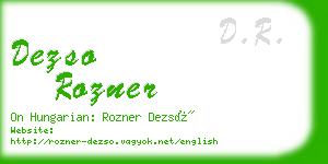 dezso rozner business card